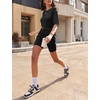 image:imageEkouaer Lounge Sets 2 Piece Summer Outfits 2026 Oversized Biker Short SetsBlack