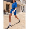 image:imageEkouaer Lounge Sets 2 Piece Summer Outfits 2026 Oversized Biker Short SetsBlue