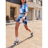 image:imageEkouaer Lounge Sets 2 Piece Summer Outfits 2026 Oversized Biker Short SetsBlue1