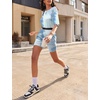 image:imageEkouaer Lounge Sets 2 Piece Summer Outfits 2026 Oversized Biker Short SetsBlue2