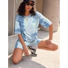 image:imageEkouaer Lounge Sets 2 Piece Summer Outfits 2026 Oversized Biker Short SetsBlue2