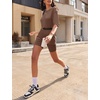 image:imageEkouaer Lounge Sets 2 Piece Summer Outfits 2026 Oversized Biker Short SetsBrown