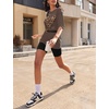 image:imageEkouaer Lounge Sets 2 Piece Summer Outfits 2026 Oversized Biker Short SetsBrown1
