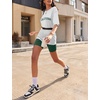 image:imageEkouaer Lounge Sets 2 Piece Summer Outfits 2026 Oversized Biker Short SetsGreen1