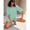 image:imageEkouaer Lounge Sets 2 Piece Summer Outfits 2026 Oversized Biker Short SetsLight Green