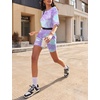 image:imageEkouaer Lounge Sets 2 Piece Summer Outfits 2026 Oversized Biker Short SetsPurple1
