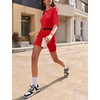 image:imageEkouaer Lounge Sets 2 Piece Summer Outfits 2026 Oversized Biker Short SetsRed