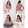image:imageEkouaer Maternity Long Sleeve Shirt 3Packs Round Neck Pregnancy Tops Casual Tee Top ShirtsBlackWhiteCoupled Pink