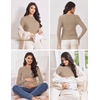 image:imageEkouaer Maternity Long Sleeve Shirt 3Packs Round Neck Pregnancy Tops Casual Tee Top ShirtsBlackWhiteKhaki