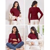 image:imageEkouaer Maternity Long Sleeve Shirt 3Packs Round Neck Pregnancy Tops Casual Tee Top ShirtsBlackWine RedArmy Green