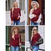 image:imageEkouaer Maternity Long Sleeve Shirt 3Packs Round Neck Pregnancy Tops Casual Tee Top ShirtsCaramelWine RedDgrey Textile