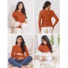 image:imageEkouaer Maternity Long Sleeve Shirt 3Packs Round Neck Pregnancy Tops Casual Tee Top ShirtsCaramelWine RedDgrey Textile