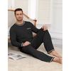 image:imageEkouaer Mens Long Sleeve TShirt Pajama Set Soft 2 Piece Lounge SetBlack