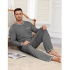 image:imageEkouaer Mens Long Sleeve TShirt Pajama Set Soft 2 Piece Lounge SetDark Dray