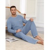 image:imageEkouaer Mens Long Sleeve TShirt Pajama Set Soft 2 Piece Lounge SetGrey Blue