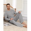 image:imageEkouaer Mens Long Sleeve TShirt Pajama Set Soft 2 Piece Lounge SetLight Grey