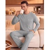 image:imageEkouaer Mens Long Sleeve TShirt Pajama Set Soft 2 Piece Lounge SetLight Grey