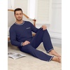 image:imageEkouaer Mens Long Sleeve TShirt Pajama Set Soft 2 Piece Lounge SetNavy