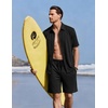 image:imageEkouaer Mens Pajama Sets Button Down Summer Pjs Hawaiian Lounge Set XSXXLBlack