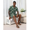 image:imageEkouaer Mens Pajama Sets Button Down Summer Pjs Hawaiian Lounge Set XSXXLCoconut Tree  Blue Green