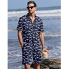 image:imageEkouaer Mens Pajama Sets Button Down Summer Pjs Hawaiian Lounge Set XSXXLDinosaur Skeleton