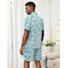 image:imageEkouaer Mens Pajama Sets Button Down Summer Pjs Hawaiian Lounge Set XSXXLFlamingo