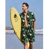 image:imageEkouaer Mens Pajama Sets Button Down Summer Pjs Hawaiian Lounge Set XSXXLHawaiian Flower Green Leaves