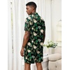 image:imageEkouaer Mens Pajama Sets Button Down Summer Pjs Hawaiian Lounge Set XSXXLHawaiian Flower Green Leaves