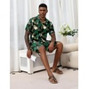 image:imageEkouaer Mens Pajama Sets Button Down Summer Pjs Hawaiian Lounge Set XSXXLHawaiian Flower Green Leaves