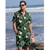 image:imageEkouaer Mens Pajama Sets Button Down Summer Pjs Hawaiian Lounge Set XSXXLHawaiian Flower Green Leaves