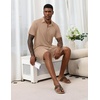 image:imageEkouaer Mens Pajama Sets Button Down Summer Pjs Hawaiian Lounge Set XSXXLKhaki