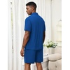 image:imageEkouaer Mens Pajama Sets Button Down Summer Pjs Hawaiian Lounge Set XSXXLRoyal Blue
