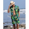 image:imageEkouaer Mens Pajama Sets Button Down Summer Pjs Hawaiian Lounge Set XSXXLTropical Plant Leopard