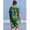 image:imageEkouaer Mens Pajama Sets Button Down Summer Pjs Hawaiian Lounge Set XSXXLTropical Plant Leopard