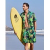 image:imageEkouaer Mens Pajama Sets Button Down Summer Pjs Hawaiian Lounge Set XSXXLTropical Plant Leopard