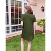 image:imageEkouaer Nightgowns for Women Button Down Sleep Shirt Short Sleeve SleepwearArmy Green