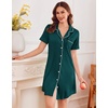 image:imageEkouaer Nightgowns for Women Button Down Sleep Shirt Short Sleeve SleepwearGreen