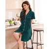 image:imageEkouaer Nightgowns for Women Button Down Sleep Shirt Short Sleeve SleepwearGreen