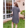 image:imageEkouaer Nightgowns for Women Button Down Sleep Shirt Short Sleeve SleepwearGrey