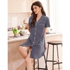image:imageEkouaer Nightgowns for Women Button Down Sleep Shirt Short Sleeve SleepwearGrey