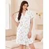 image:imageEkouaer Nightgowns for Women Button Down Sleep Shirt Short Sleeve SleepwearLavender