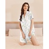 image:imageEkouaer Nightgowns for Women Button Down Sleep Shirt Short Sleeve SleepwearLavender