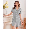image:imageEkouaer Nightgowns for Women Button Down Sleep Shirt Short Sleeve SleepwearLight Grey