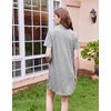 image:imageEkouaer Nightgowns for Women Button Down Sleep Shirt Short Sleeve SleepwearLight Grey
