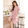 image:imageEkouaer Nightgowns for Women Button Down Sleep Shirt Short Sleeve SleepwearPale Pink