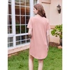 image:imageEkouaer Nightgowns for Women Button Down Sleep Shirt Short Sleeve SleepwearPale Pink