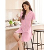 image:imageEkouaer Nightgowns for Women Button Down Sleep Shirt Short Sleeve SleepwearPink