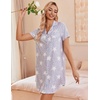 image:imageEkouaer Nightgowns for Women Button Down Sleep Shirt Short Sleeve SleepwearStars