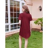 image:imageEkouaer Nightgowns for Women Button Down Sleep Shirt Short Sleeve SleepwearWine Red