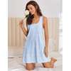 image:imageEkouaer Nightgowns for Women Cotton Night Gown Tank Sleeveless Sleep DressBlue Flowers